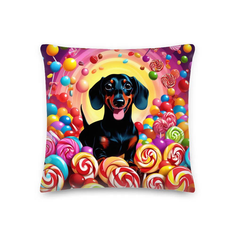 PugMug Custom Black Dachshund Premium Pillow