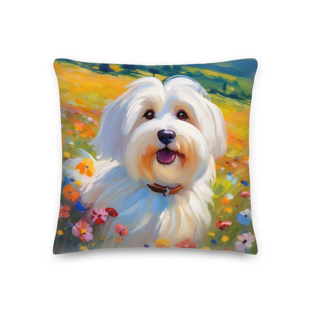 PugMug Custom White Havanese Dog Premium Pillow