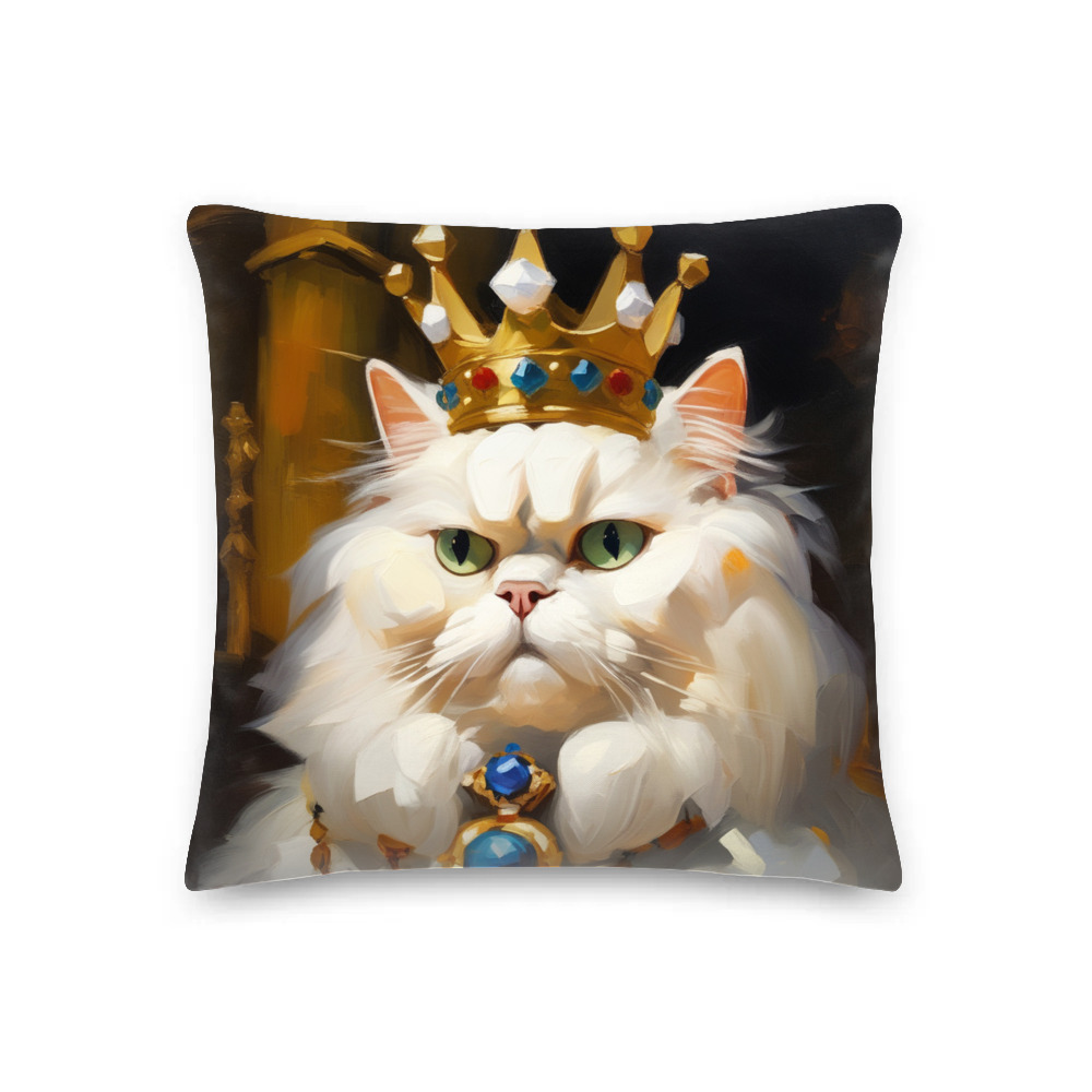 PugMug Custom White Persian Cat Premium Pillow