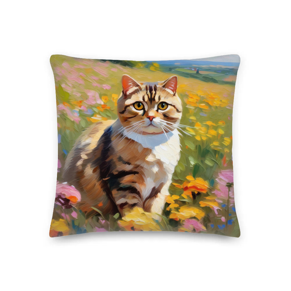 PugMug Custom Tabby Scottish Fold Cat Premium Pillow