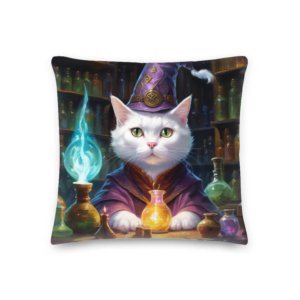 PugMug Custom White American Shorthair Cat Premium Pillow