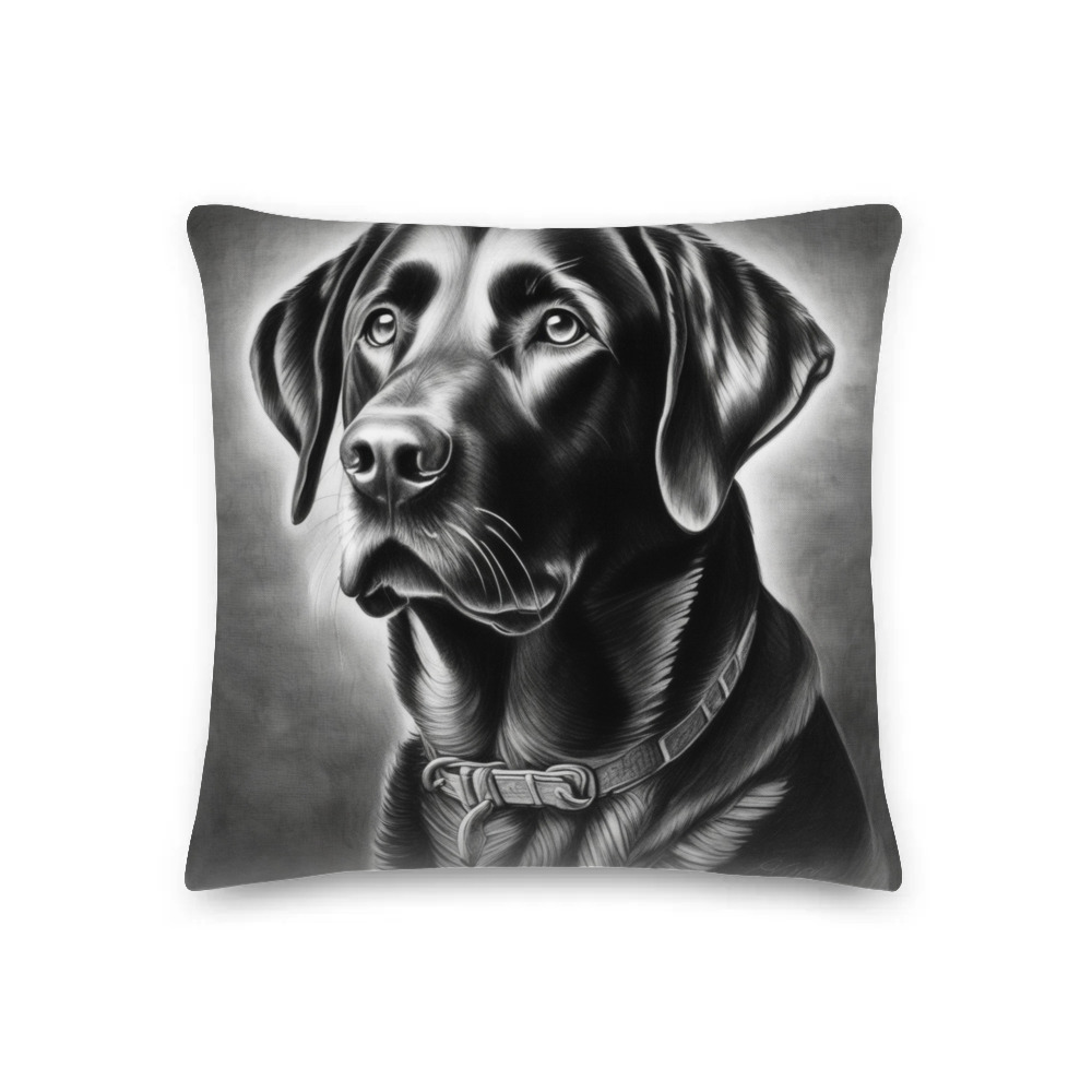 PugMug Custom Black Labrador Retriever Premium Pillow