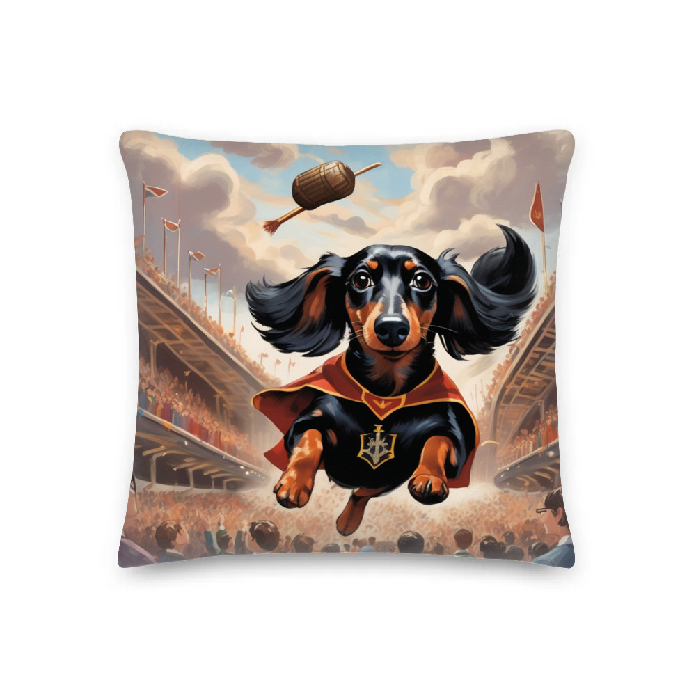 PugMug Custom Black Dachshund Premium Pillow