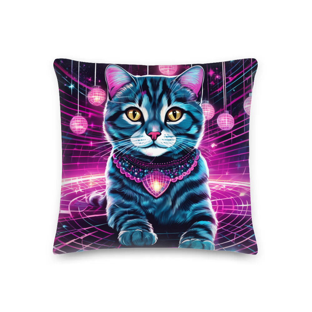 PugMug Custom Tabby Scottish Fold Cat Premium Pillow