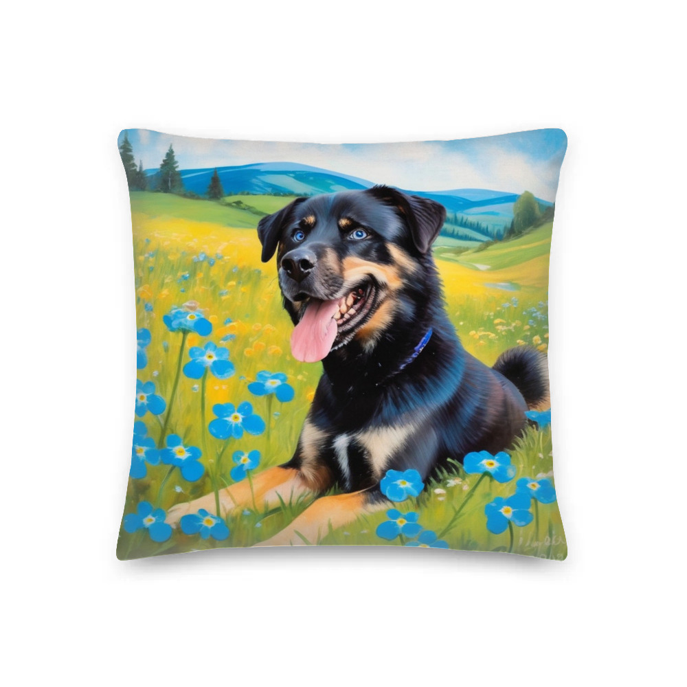 PugMug Custom Blue Premium Pillow