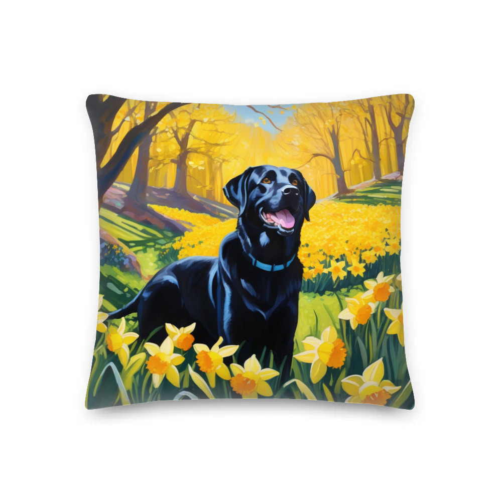 PugMug Custom Black Labrador Retriever Premium Pillow