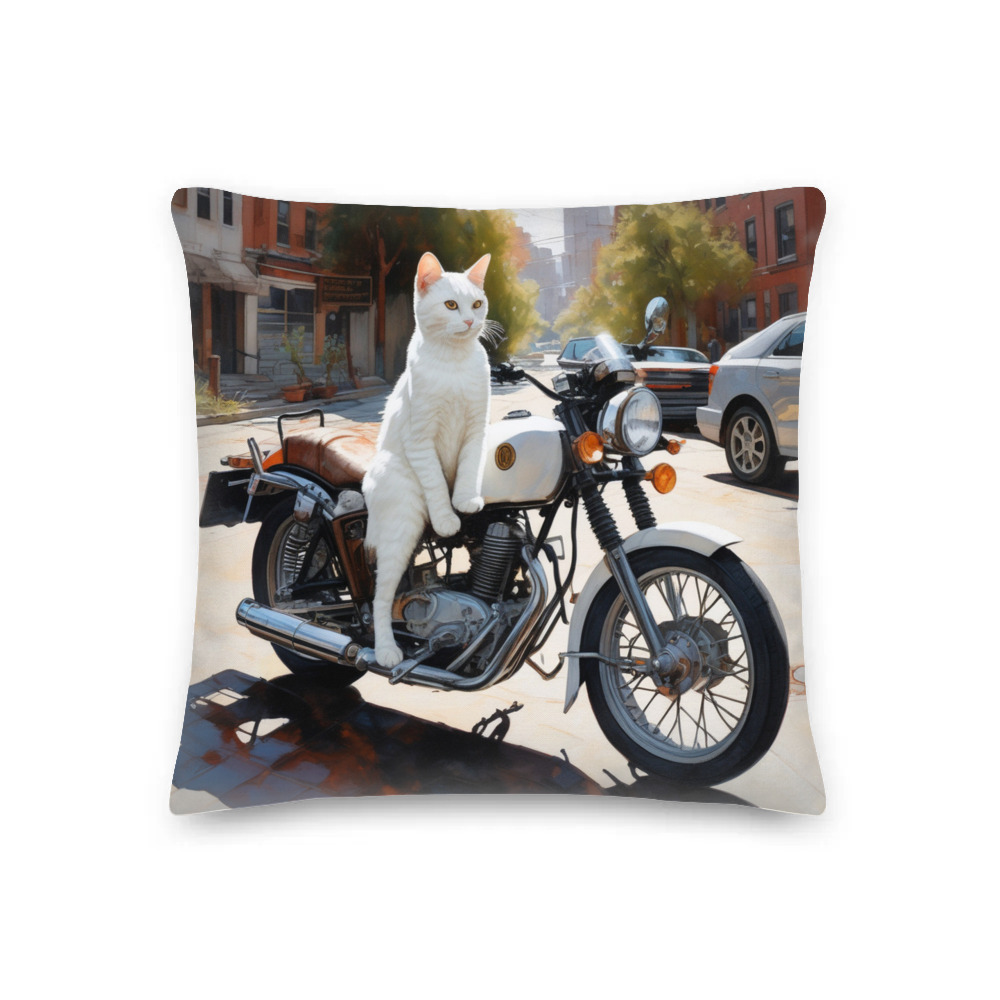 PugMug Custom White American Shorthair Cat Premium Pillow