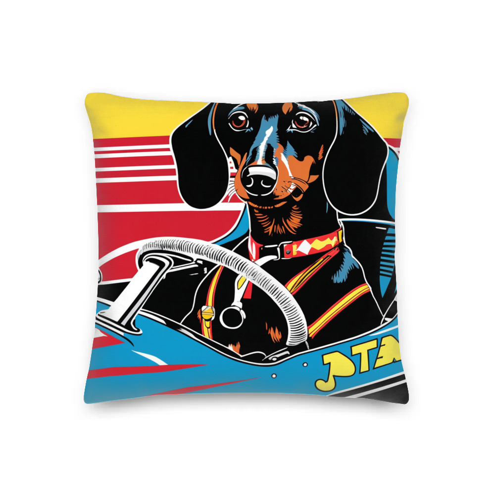 PugMug Custom Black Dachshund Premium Pillow