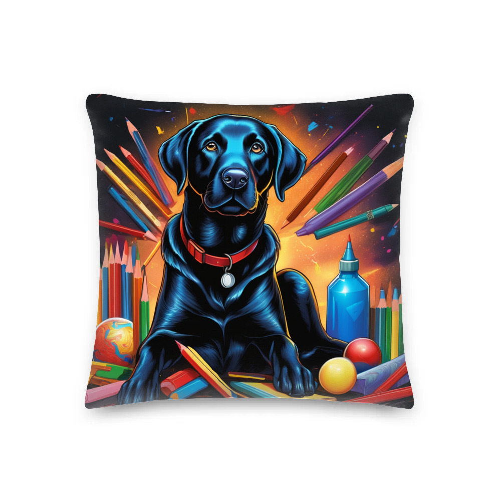 PugMug Custom Black Labrador Retriever Premium Pillow