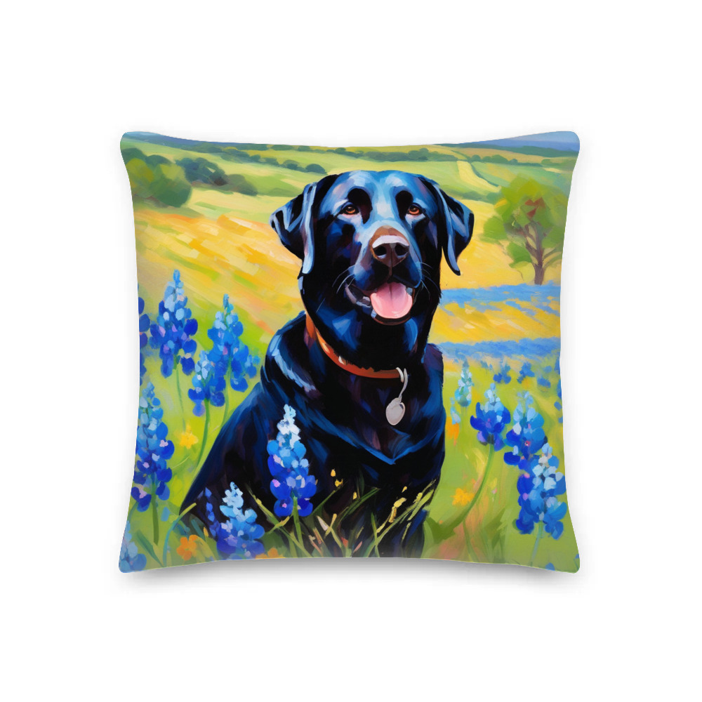 PugMug Custom Black Labrador Retriever Premium Pillow