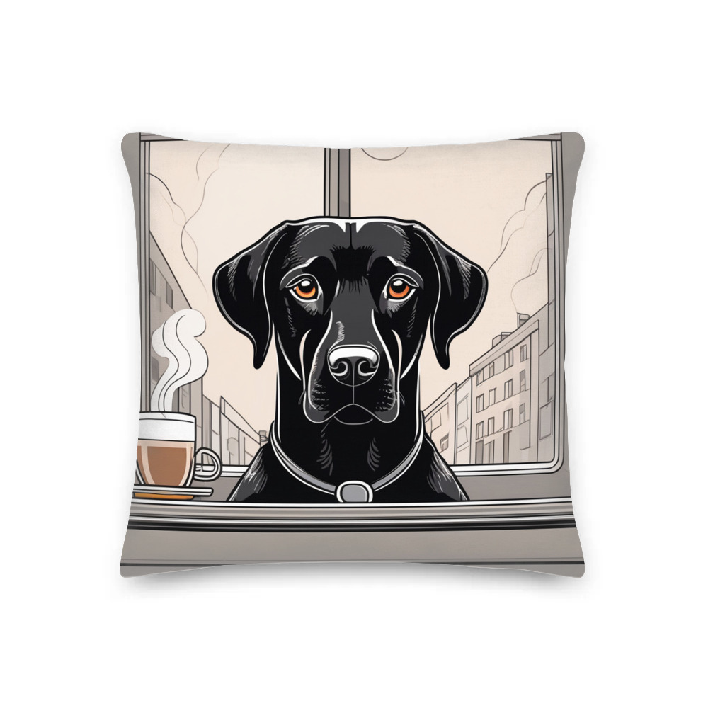 PugMug Custom Black Labrador Retriever Premium Pillow