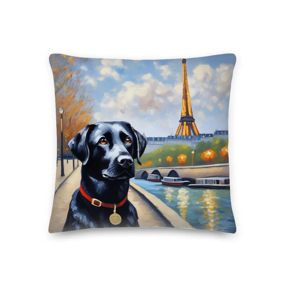 PugMug Custom Black Labrador Retriever Premium Pillow