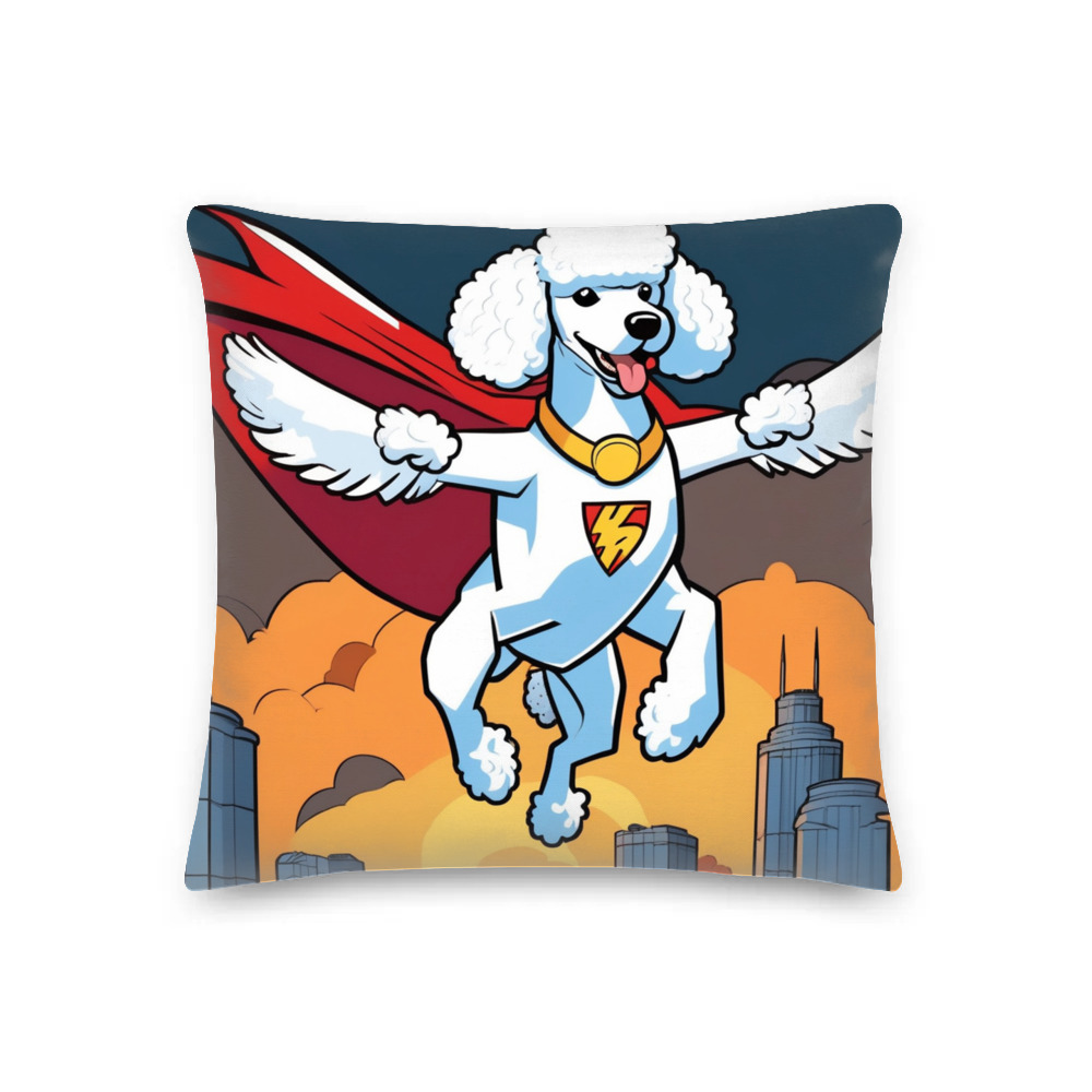 PugMug Custom White Poodle Premium Pillow