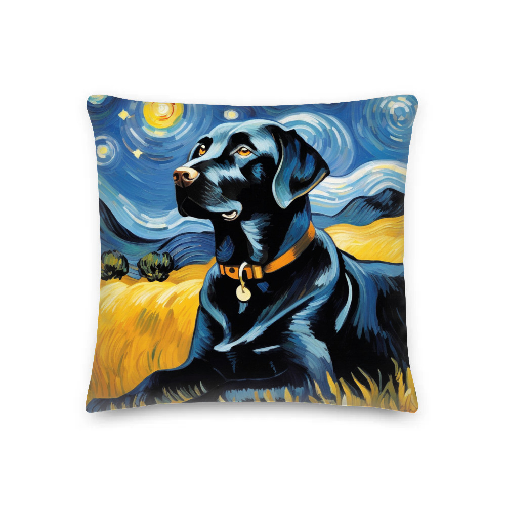 PugMug Custom Black Labrador Retriever Premium Pillow