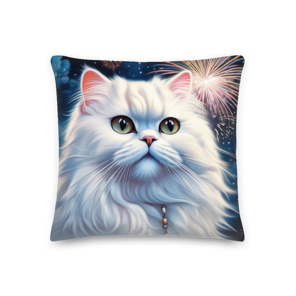 PugMug Custom White Persian Cat Premium Pillow