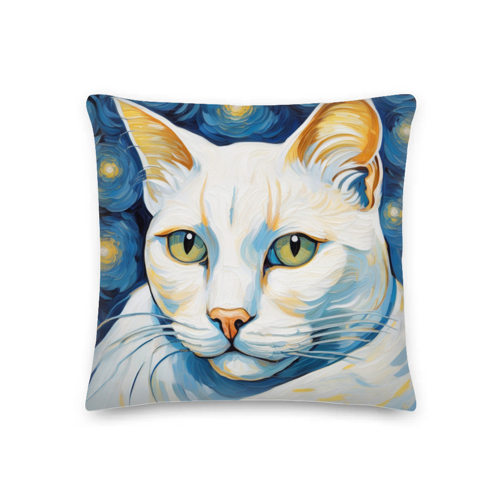 PugMug Custom White Exotic Cat Premium Pillow