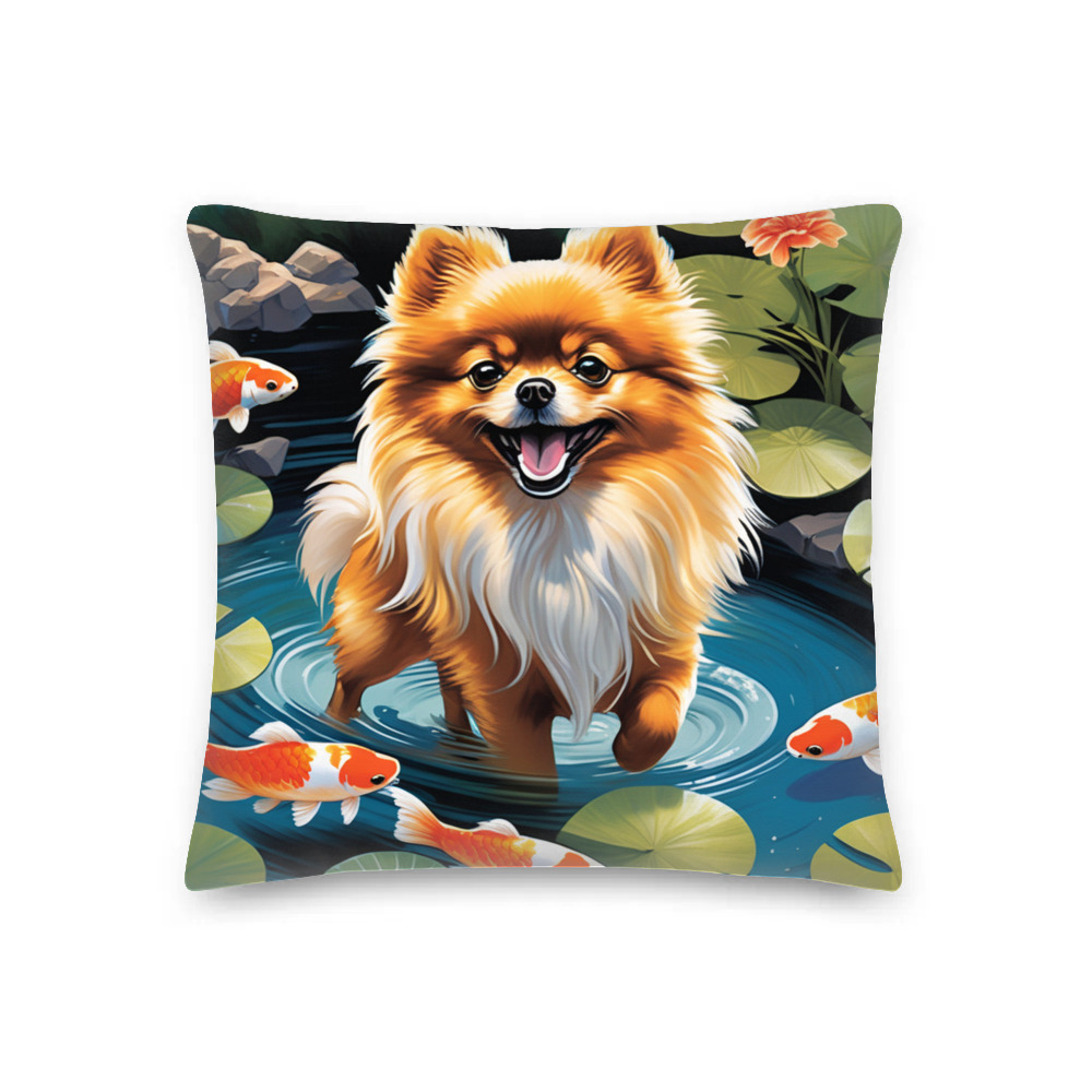 PugMug Custom Tan Pomeranian Premium Pillow