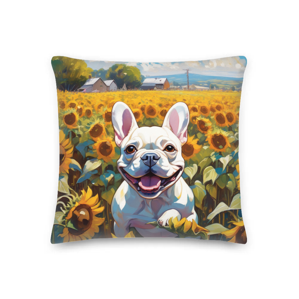 PugMug Custom White French Bulldog Premium Pillow
