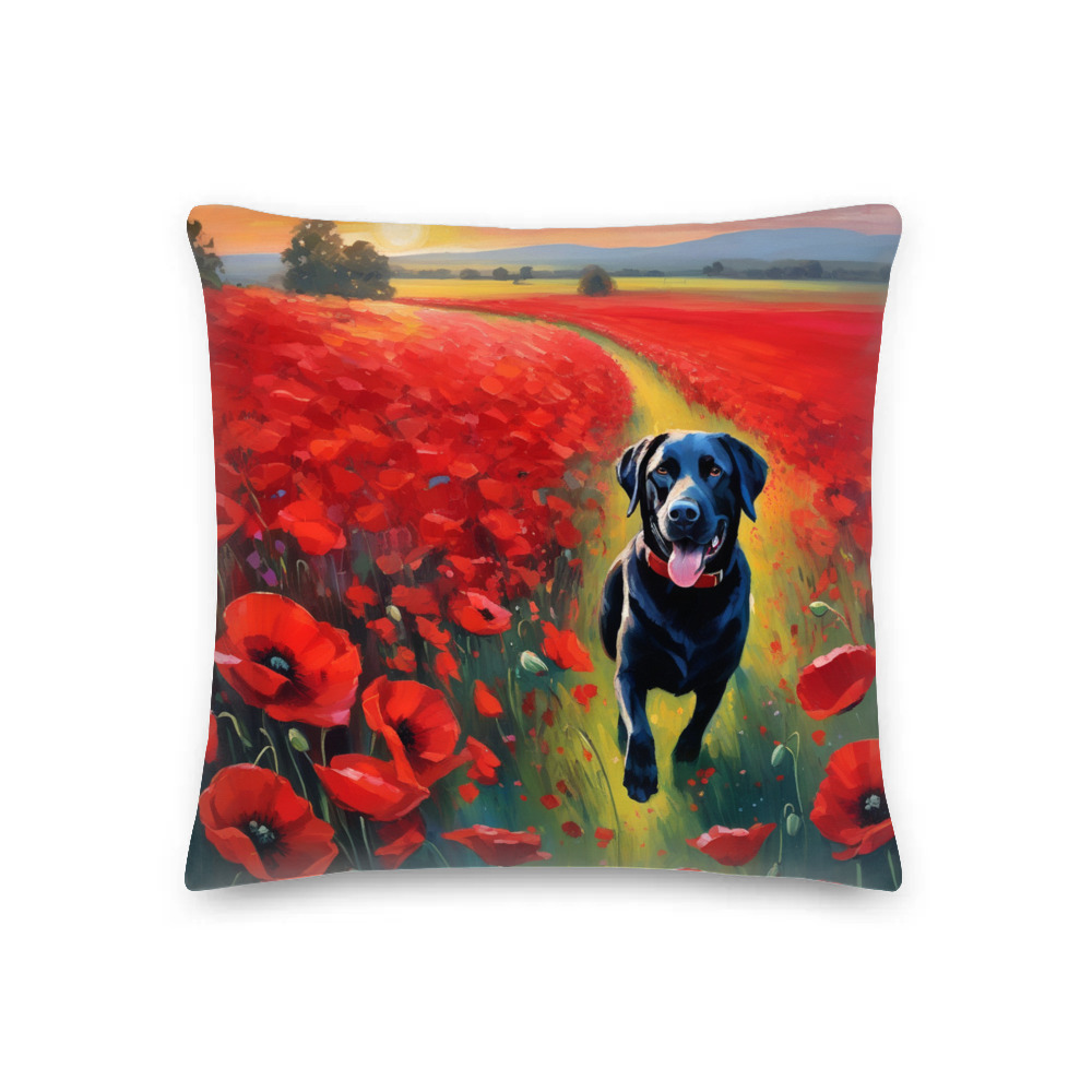 PugMug Custom Black Labrador Retriever Premium Pillow