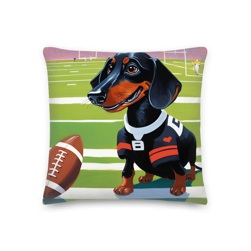 PugMug Custom Black Dachshund Premium Pillow