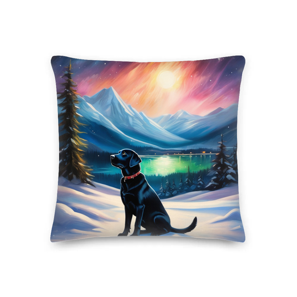 PugMug Custom Black Labrador Retriever Premium Pillow