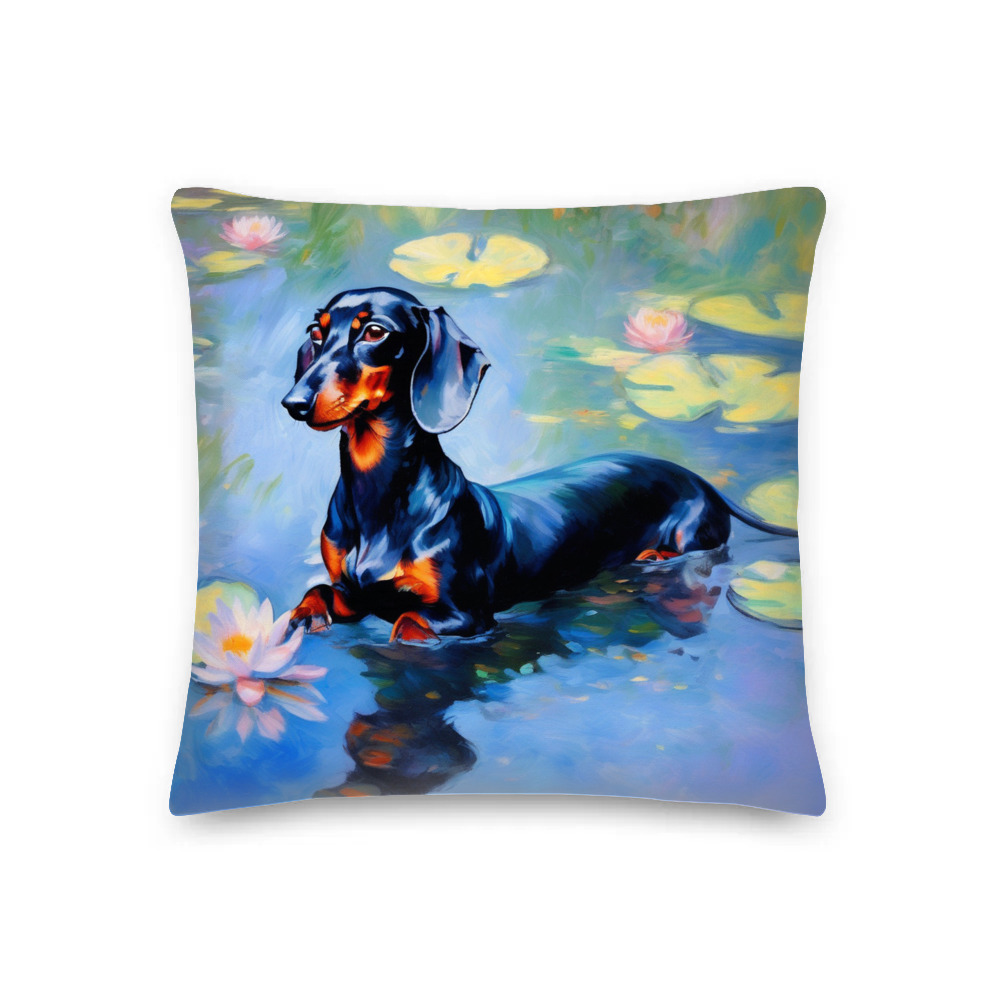PugMug Custom Black Dachshund Premium Pillow