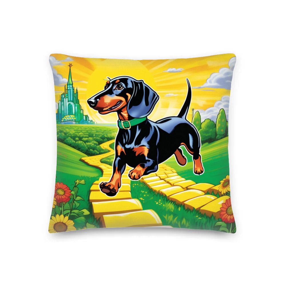 PugMug Custom Black Dachshund Premium Pillow