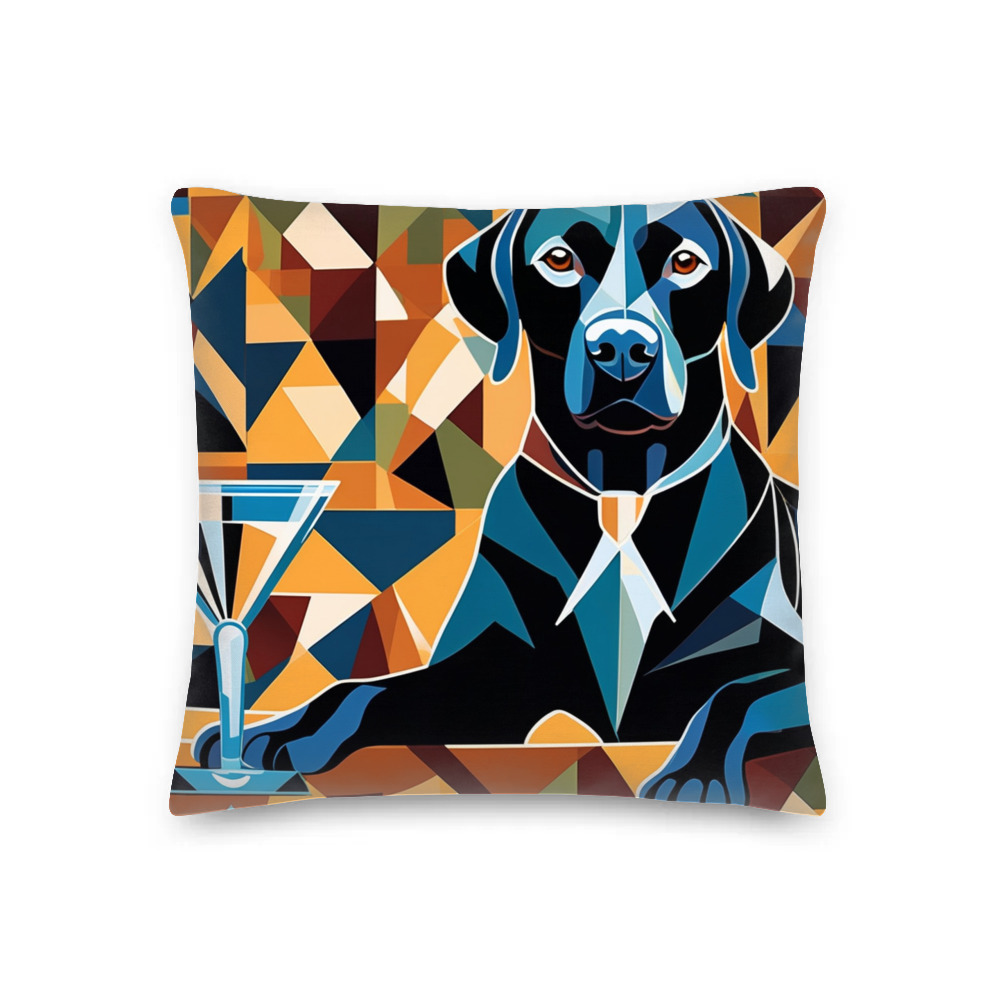 PugMug Custom Black Labrador Retriever Premium Pillow