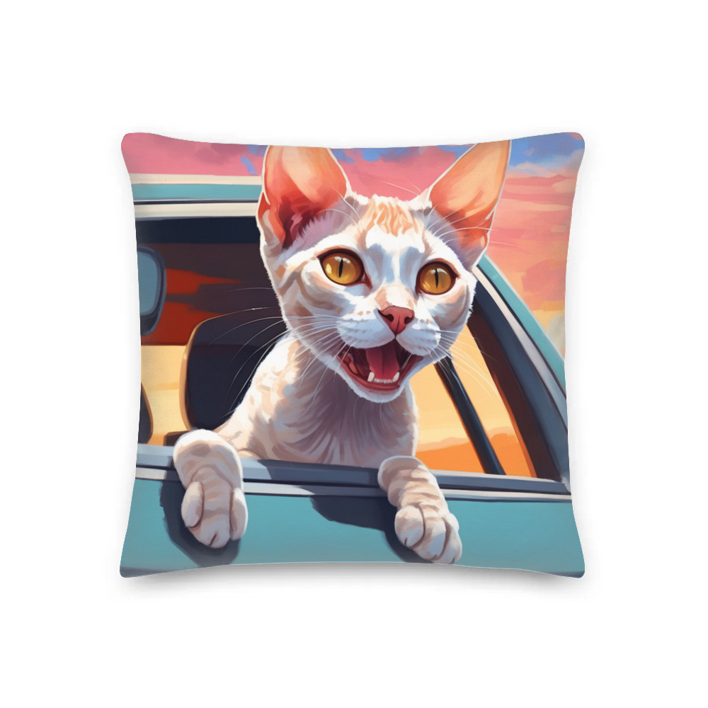 PugMug Custom Tabby Devon Rex Cat Premium Pillow