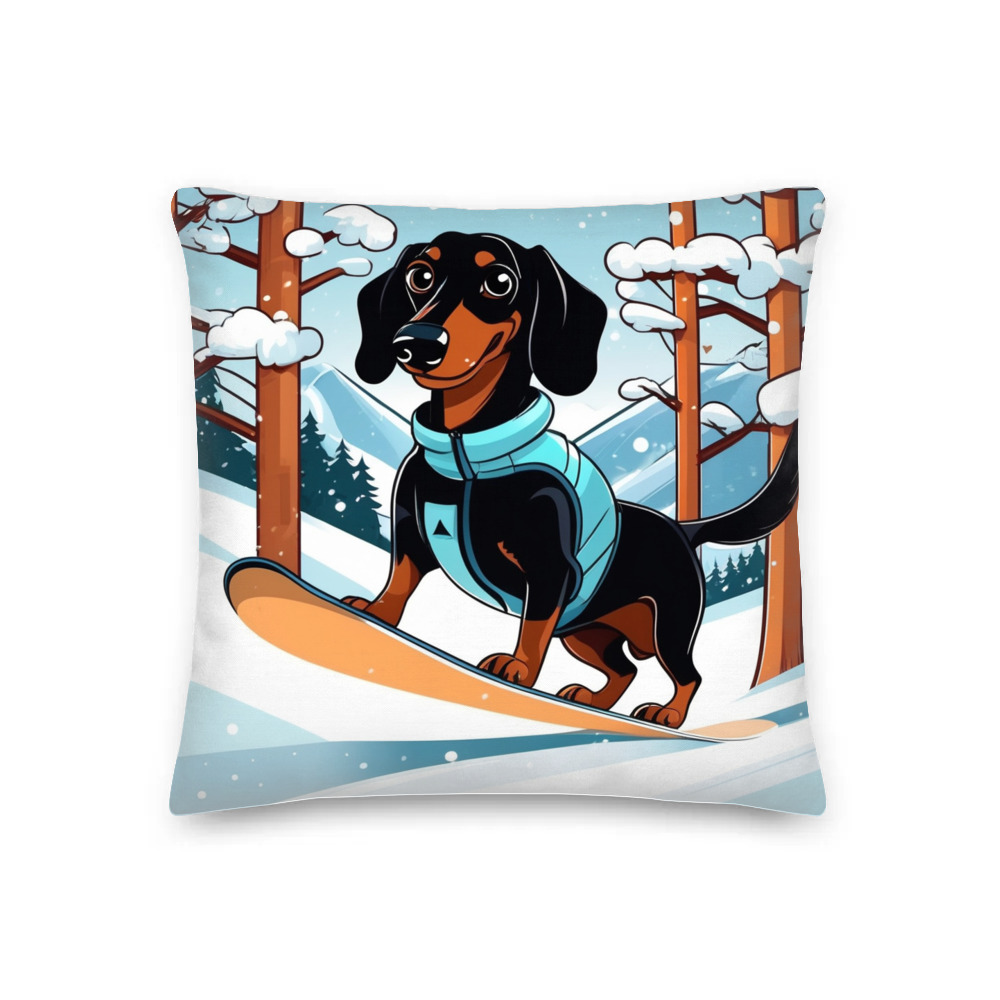 PugMug Custom Black Dachshund Premium Pillow