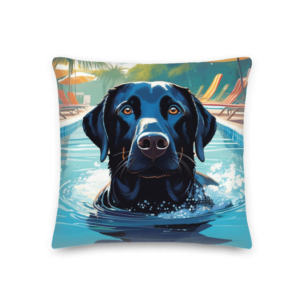 PugMug Custom Black Labrador Retriever Premium Pillow