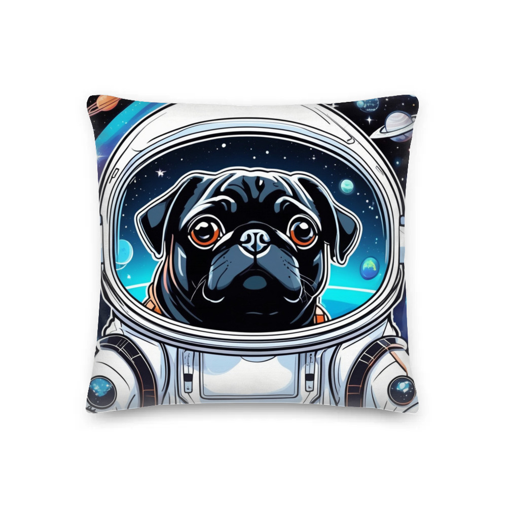 PugMug Custom Black Pug Premium Pillow