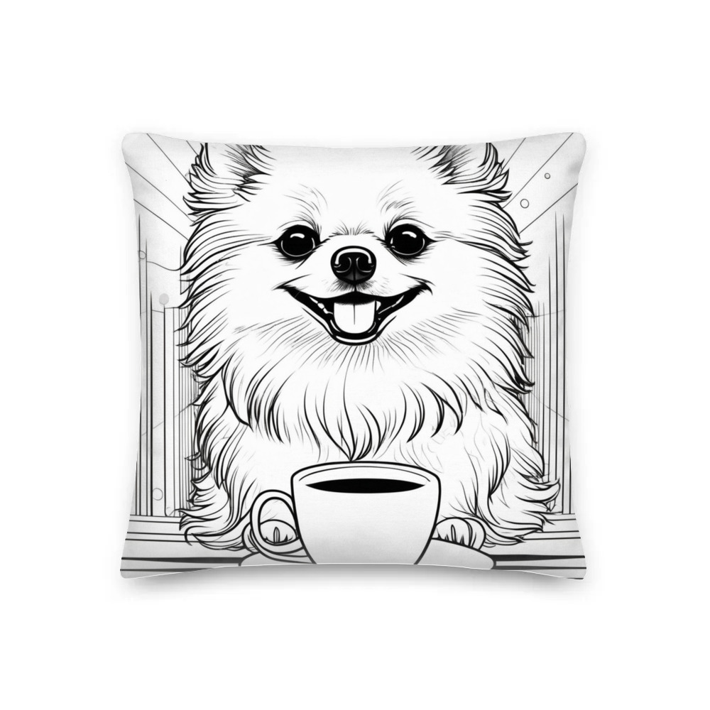 PugMug Custom White Pomeranian Premium Pillow
