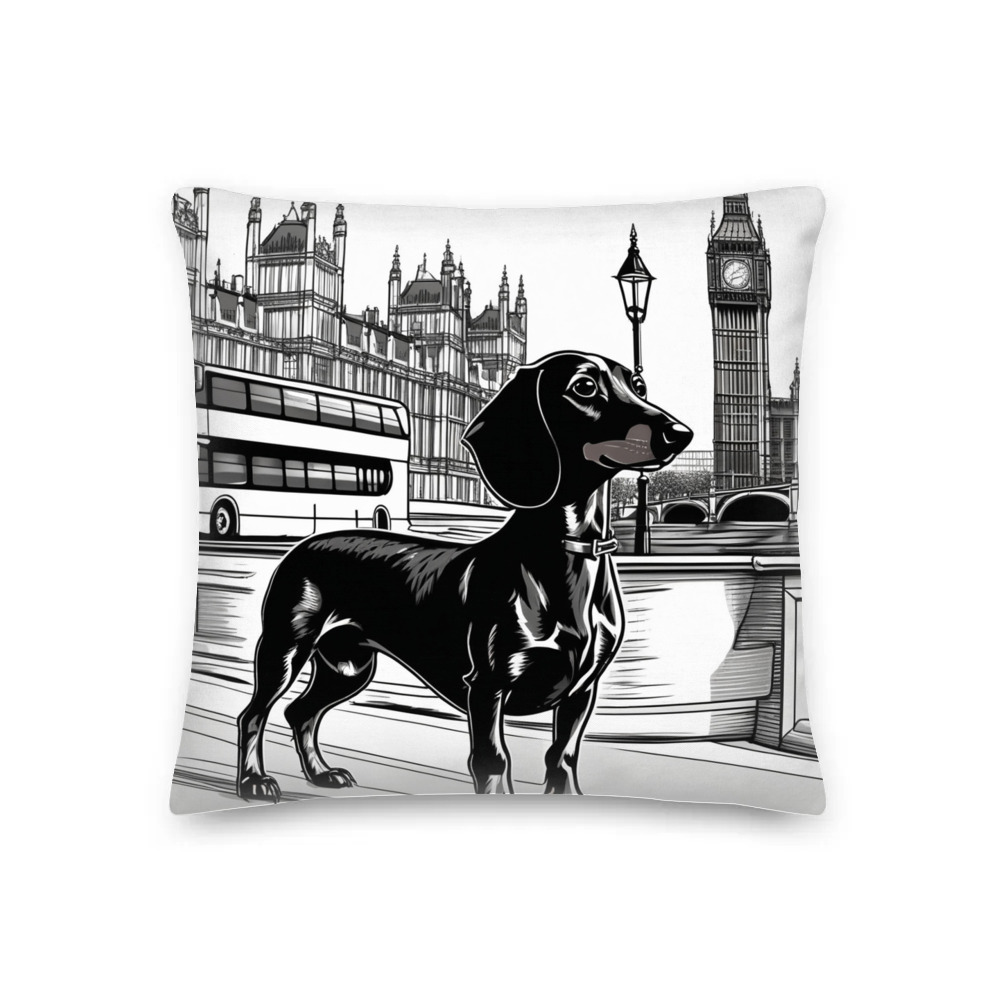 PugMug Custom Black Dachshund Premium Pillow