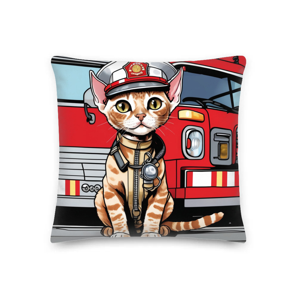 PugMug Custom Tabby Devon Rex Cat Premium Pillow