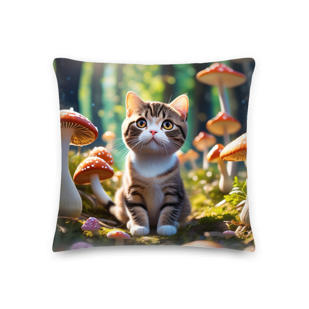 PugMug Custom Tabby Scottish Fold Cat Premium Pillow