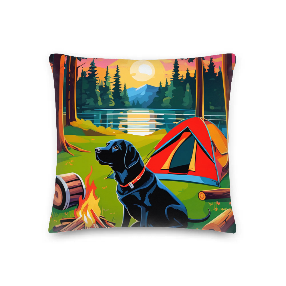 PugMug Custom Black Labrador Retriever Premium Pillow