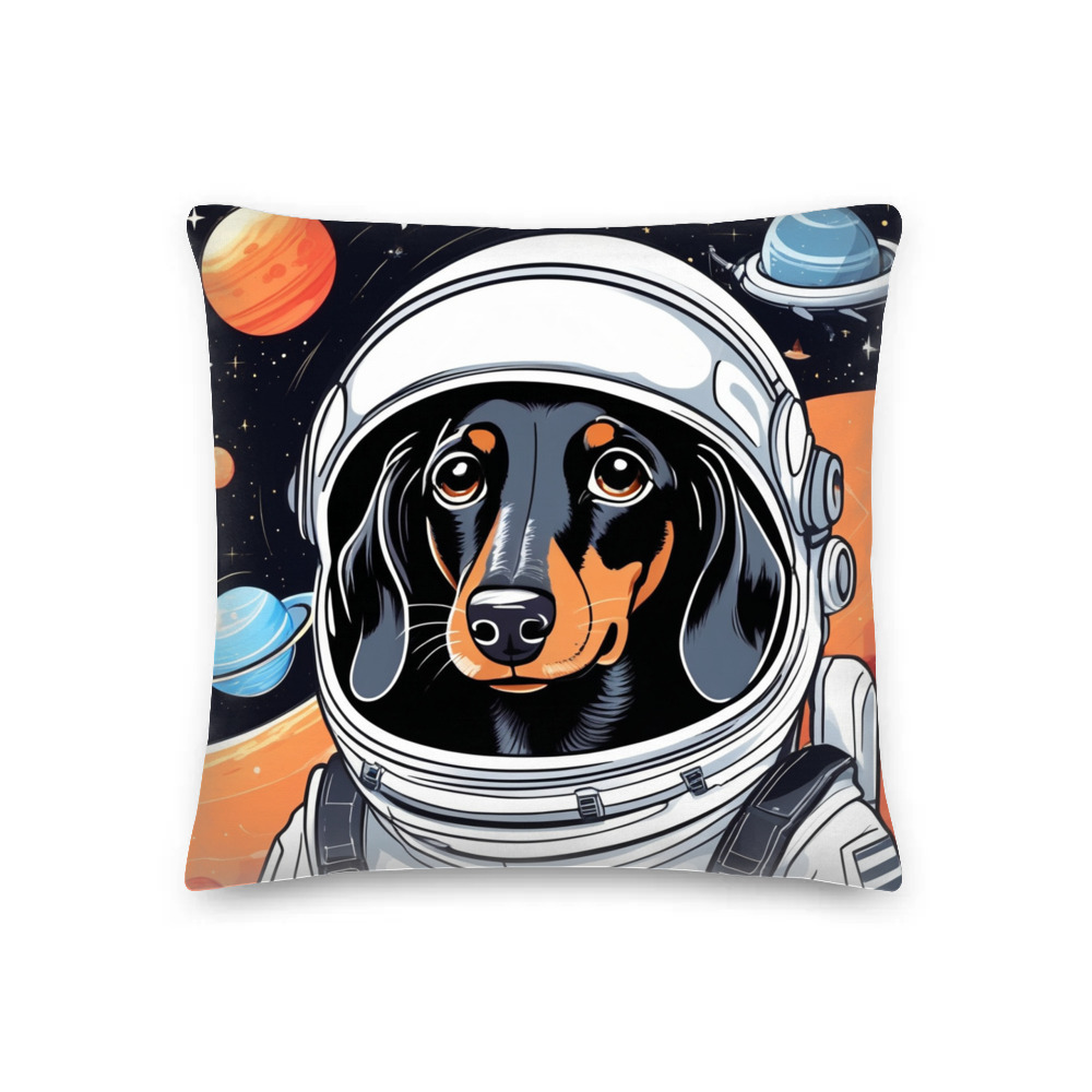 PugMug Custom Black Dachshund Premium Pillow