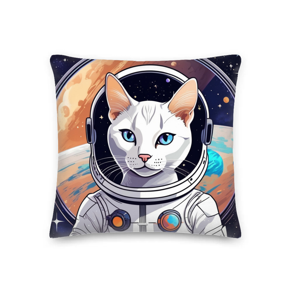 PugMug Custom White Abyssinian Cat Premium Pillow