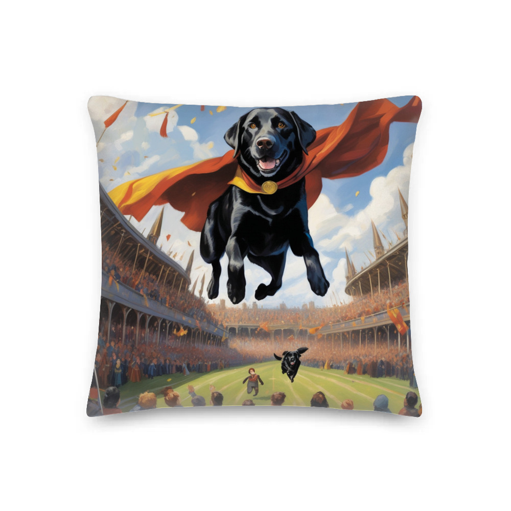 PugMug Custom Black Labrador Retriever Premium Pillow