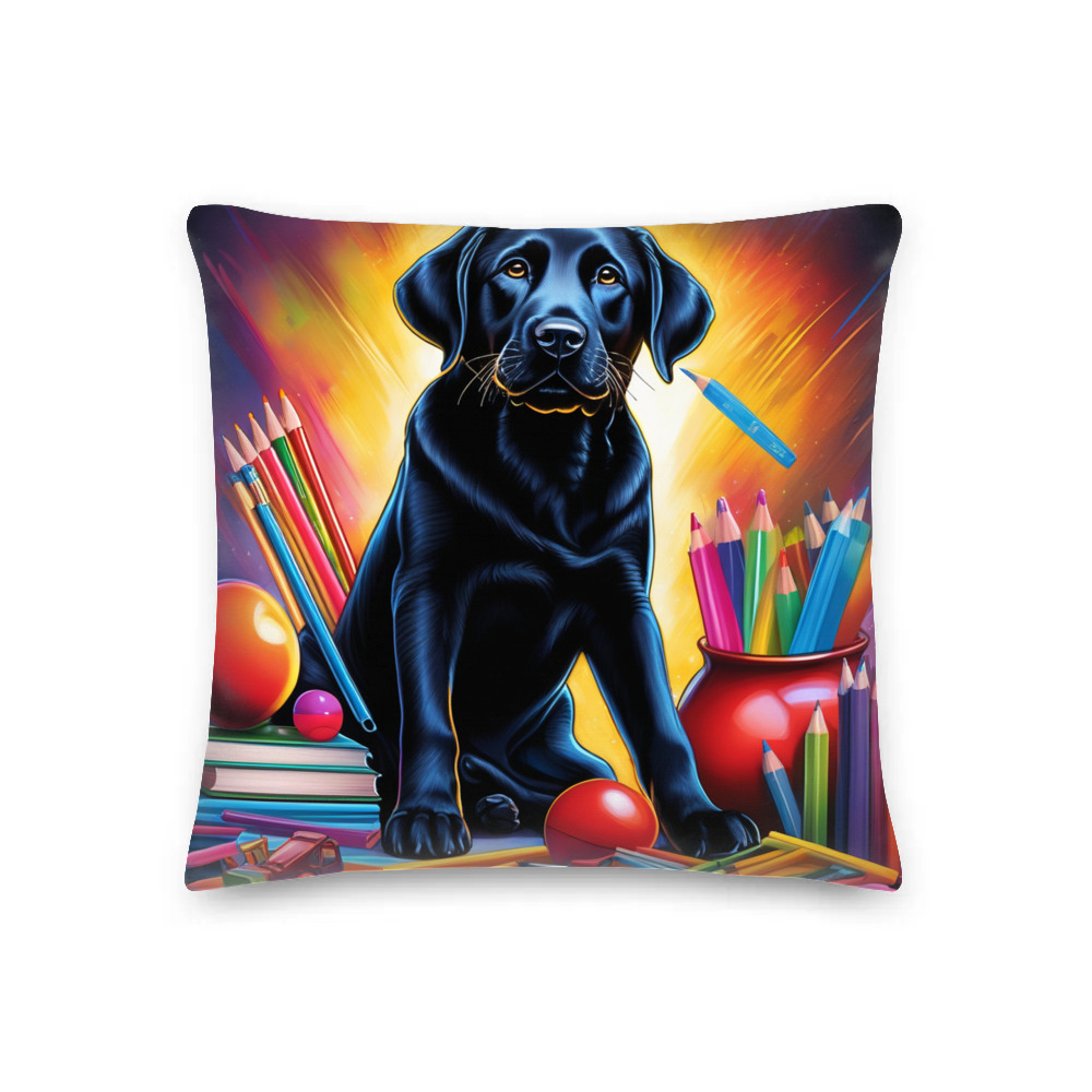 PugMug Custom Black Labrador Retriever Premium Pillow