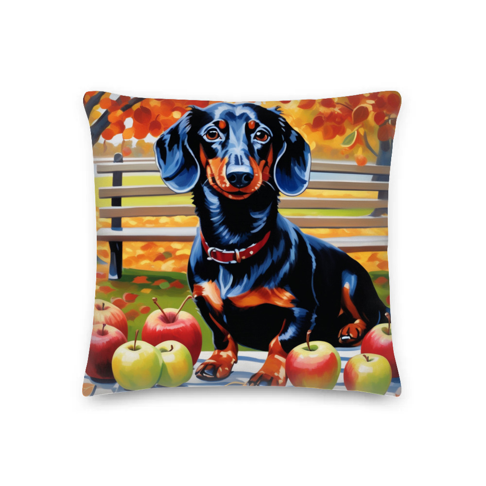 PugMug Custom Black Dachshund Premium Pillow