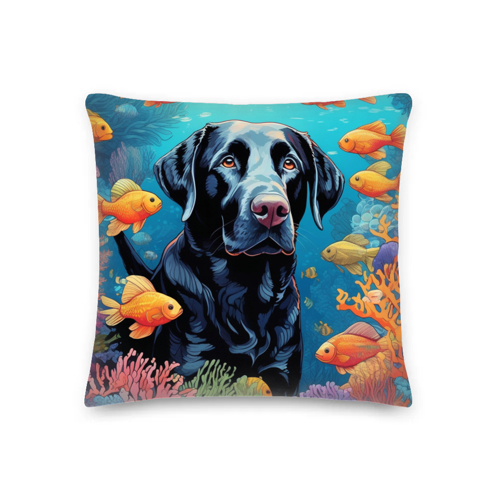 PugMug Custom Black Labrador Retriever Premium Pillow