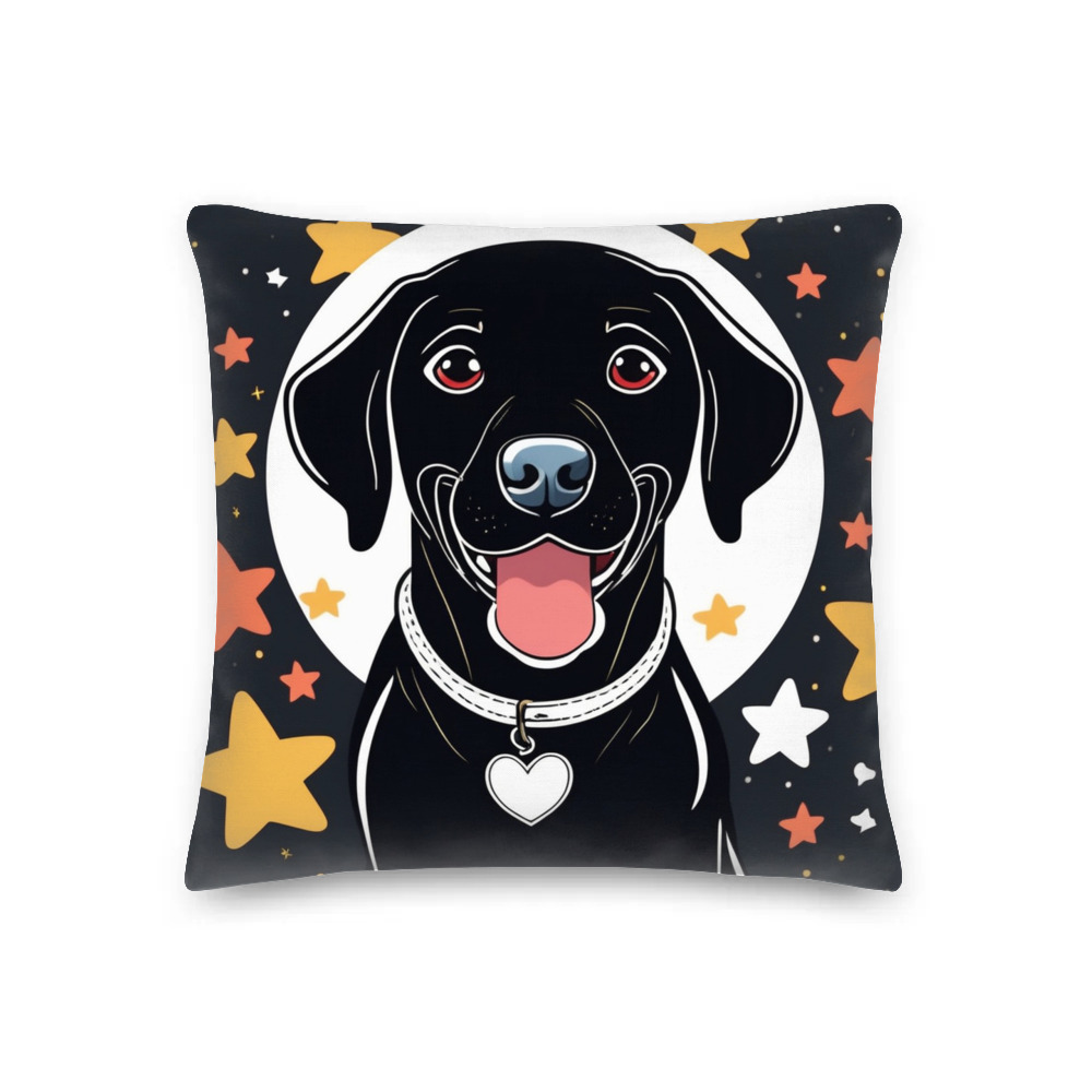 PugMug Custom Black Labrador Retriever Premium Pillow