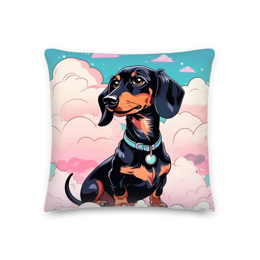 PugMug Custom Black Dachshund Premium Pillow