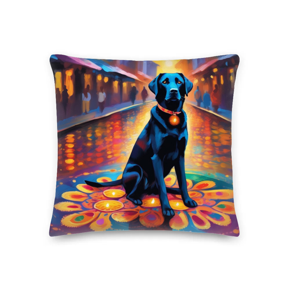 PugMug Custom Black Labrador Retriever Premium Pillow
