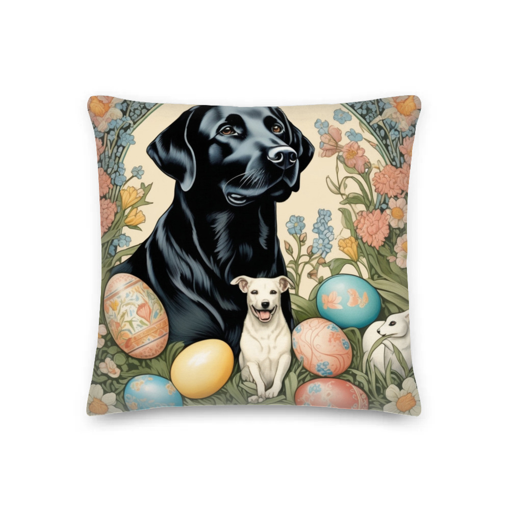 PugMug Custom Black Labrador Retriever Premium Pillow