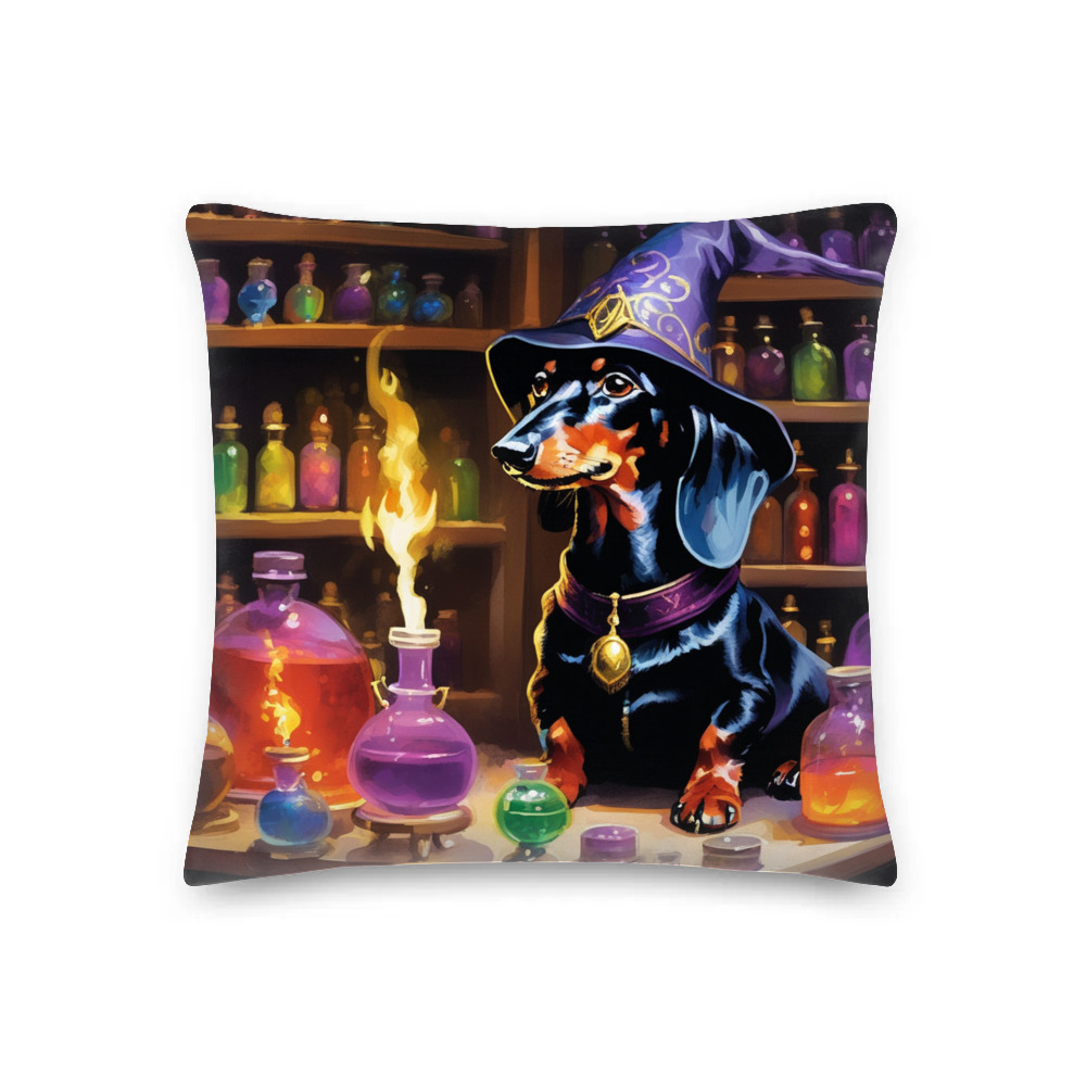 PugMug Custom Black Dachshund Premium Pillow