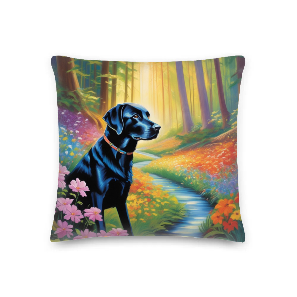 PugMug Custom Black Labrador Retriever Premium Pillow