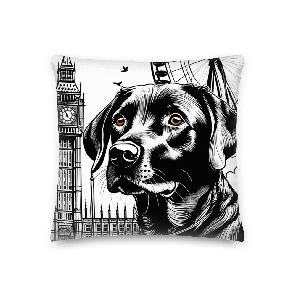 PugMug Custom Black Labrador Retriever Premium Pillow